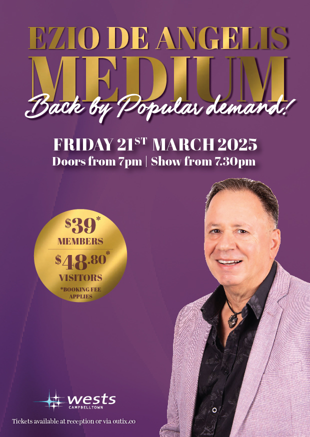 Ezio De Angelis Medium is back at Wests for an evening of connections to your loved ones in the spirit world! 